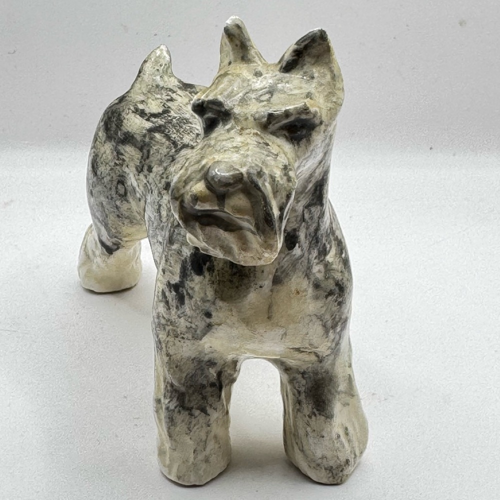 Vintage Schnauzer Handmade Ceramic Pottery Figurine One Of A Kind USA MADE 3”